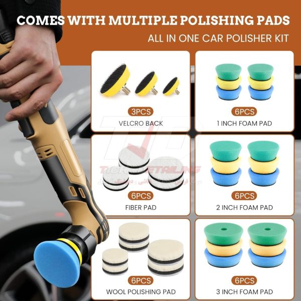 Royal Detail Cordless Mini Polisher – Powerful Rotary & Orbital Polishing