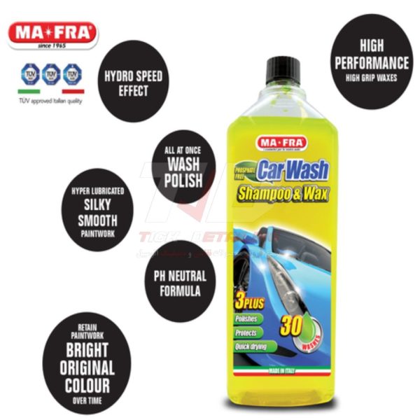 شامپو واکس کارواش یک لیتری مفرا مخصوص شستشوی بدنه خودرو – Mafra Shampoo & Wax 1L