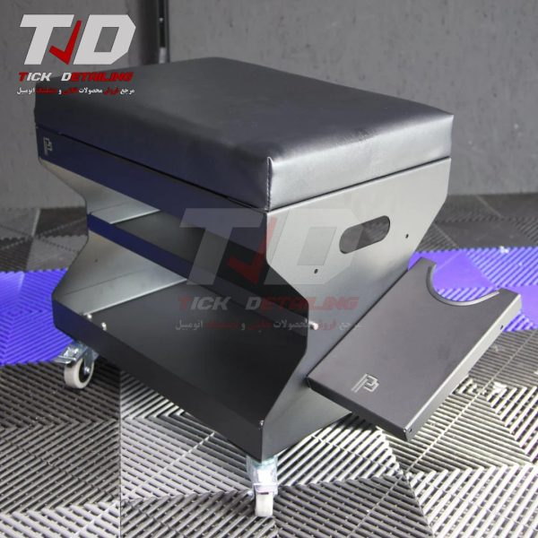 صندلی چرخدار دیتیلینگ وی گارد با نگهدارنده تجهیزات – مشکی | V Guard Detailing Seat