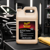 مايع واکس کارناوبا میرور گلیز 4 لیتری مگوایرز مدل Meguiars Mirror Glaze Hi-Tech Yellow Wax M26 - واکس بدنه خودرو